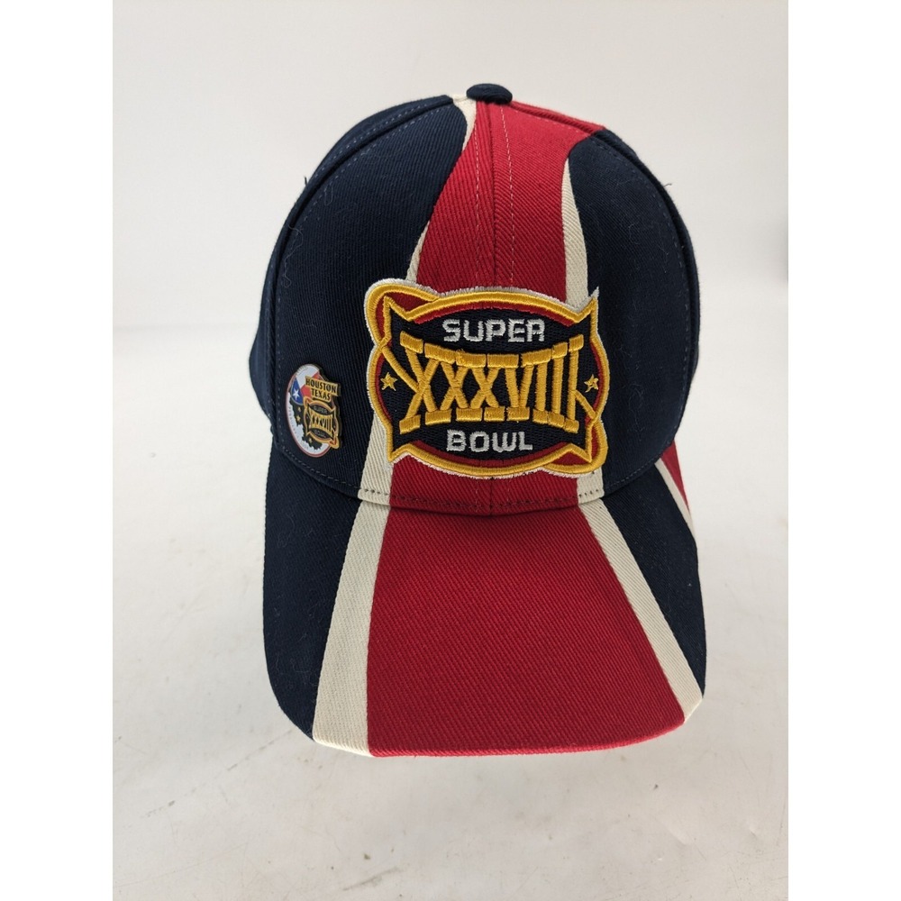 2004 SUPERBOWL XXXVIII red / blue adjustable cap / hat - Patriots - Reebok #15